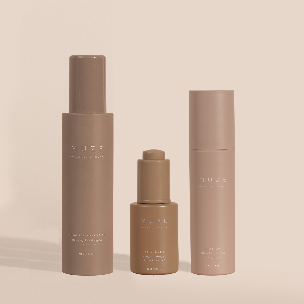 Muze - Day Collection -De perfecte ochtendroutine om stralend de dag te beginnen. Reiniger, serum en dagcrème in 1 set.