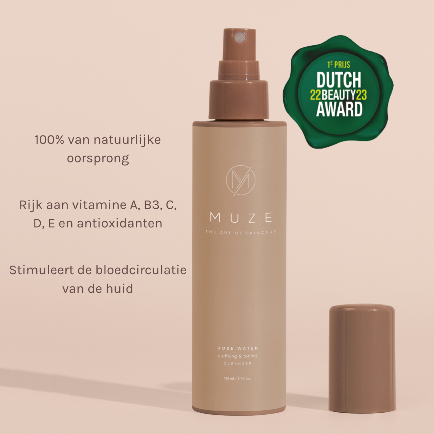 Rose water toner van Muze Skincare