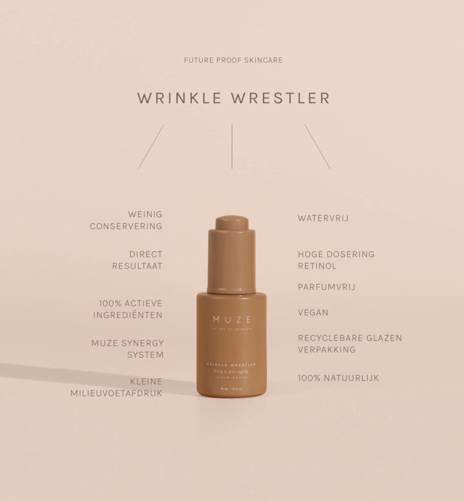 Muze - Retinol serum, Wrinkle Wrestler, met 3% natuurlijke retinoïden