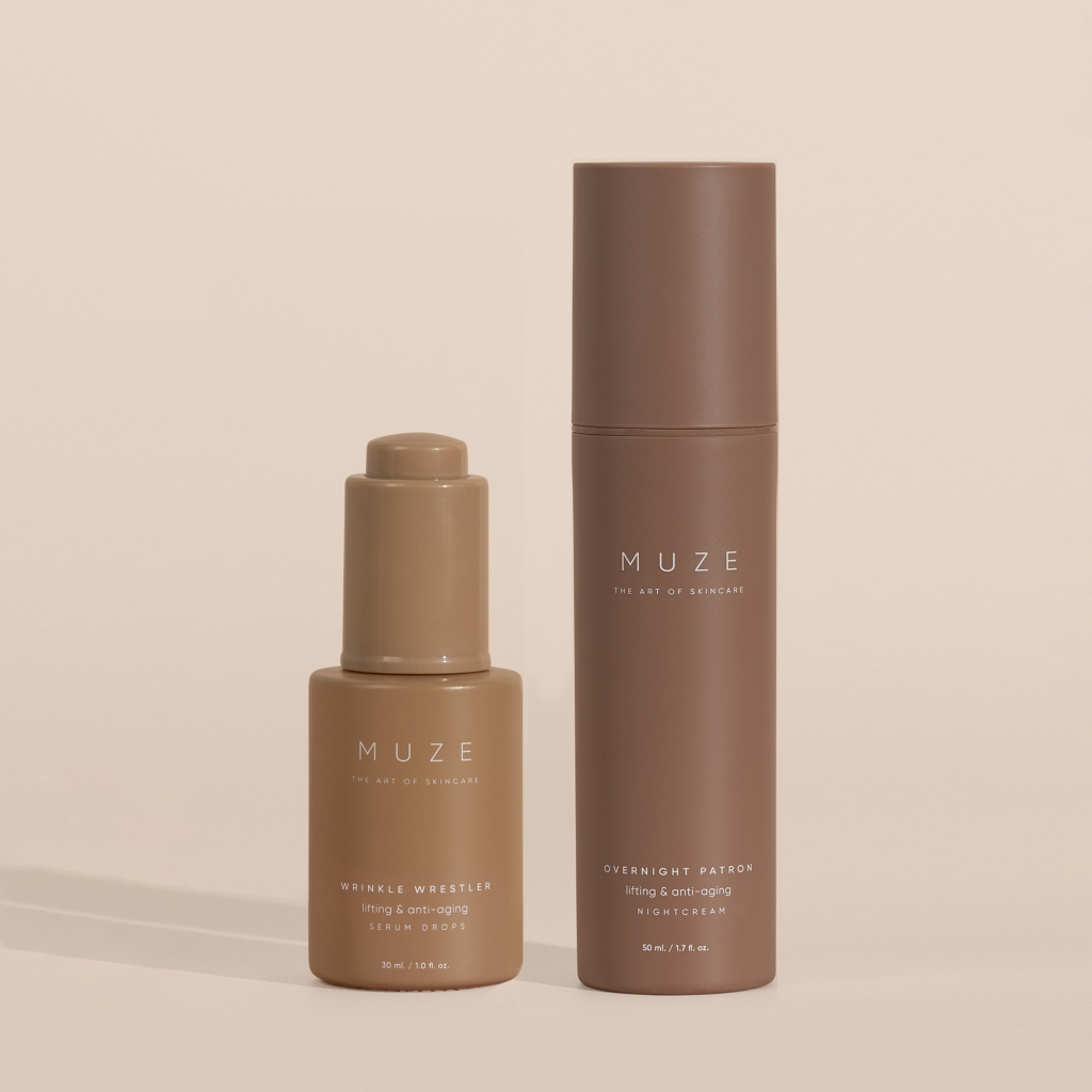 Muze - Power Duo Night - Anti-rimpel serum met 3% natuurlijke retinol, gecombineerd met Overnight Patron nachtcrème